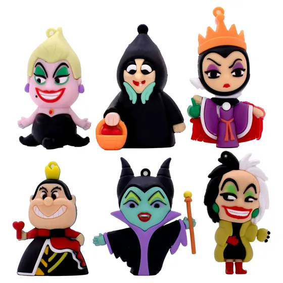 Pingente Vilas Da Disney 60Mm Emborrachado Com 12 Pecas
