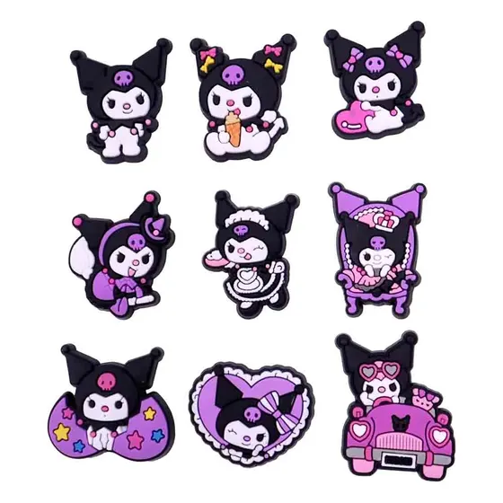 Aplique Kuromi 30Mm Emborrachado Com 50 Pecas