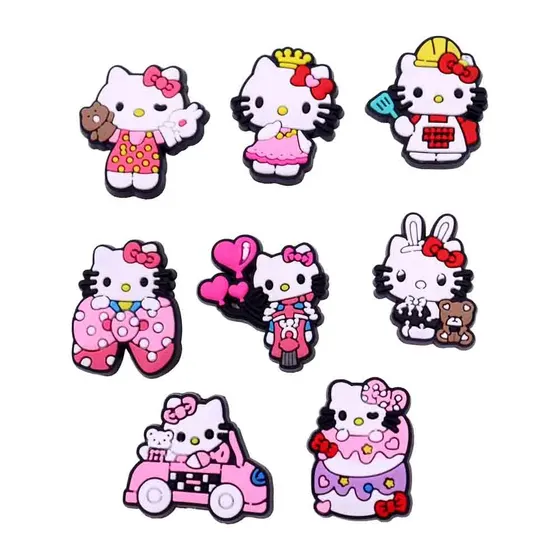 Aplique Personagens Hello Kitty 30Mm Emborrachado Com 50 Pecas