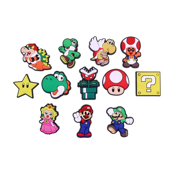 Aplique Personagens Super Mario Bros 30Mm Emborrachado Com 50 Pecas
