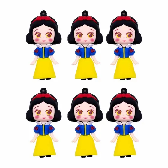 Pingente Princesa Branca De Neve 65Mm Emborrachado Com 12 Pelas