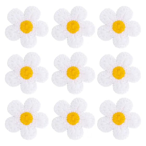 Aplique Flor De Croche 5Cm Em Poliester Com 25 Pecas