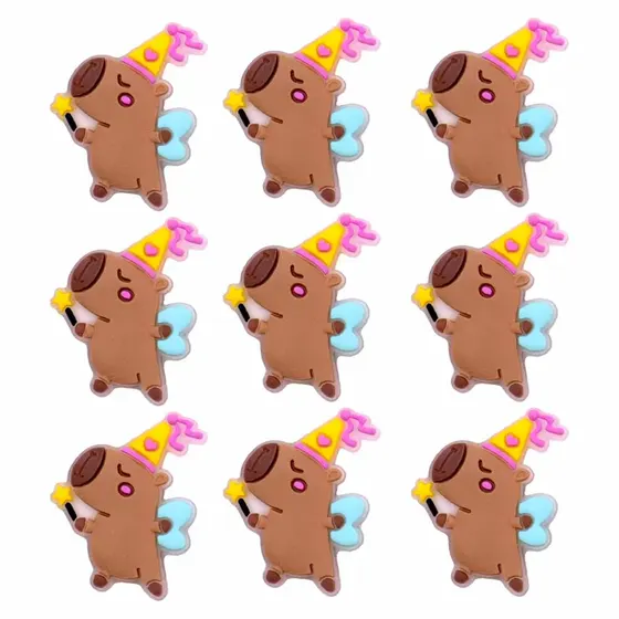 Aplique Capivara Fadinha Em Emborrachado Com 50 Pecas