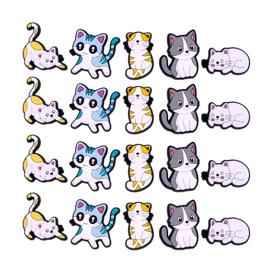 Aplique Gatinho Preguicoso 30Mm Emborrachado Com 50 Pecas