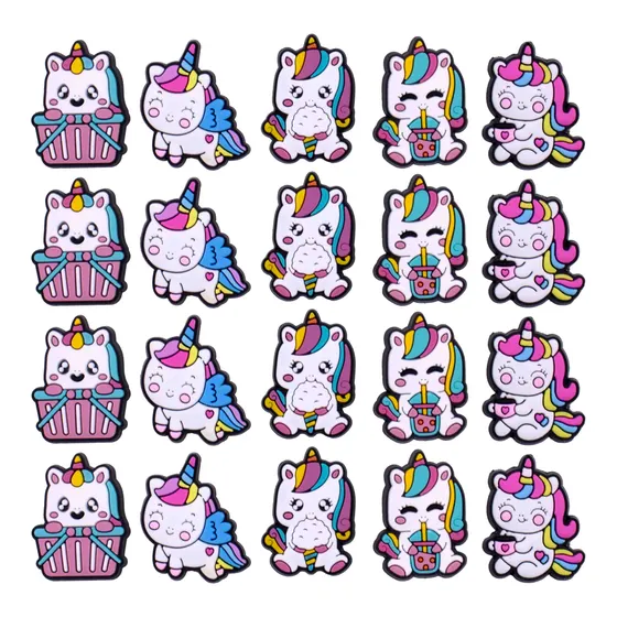 Aplique Unicornio 30Mm Emborrachado Com 50 Pecas