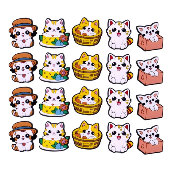 Aplique Gatinho 30Mm Emborrachado Com 50 Pecas