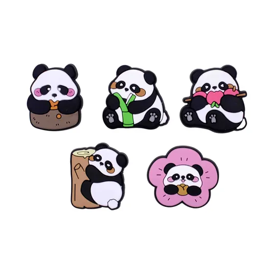 Aplique Panda 30Mm Emborrachado Com 50 Pecas
