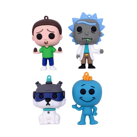 Pingente Rick And Morty 70Mm Emborrachado Com 12 Pecas