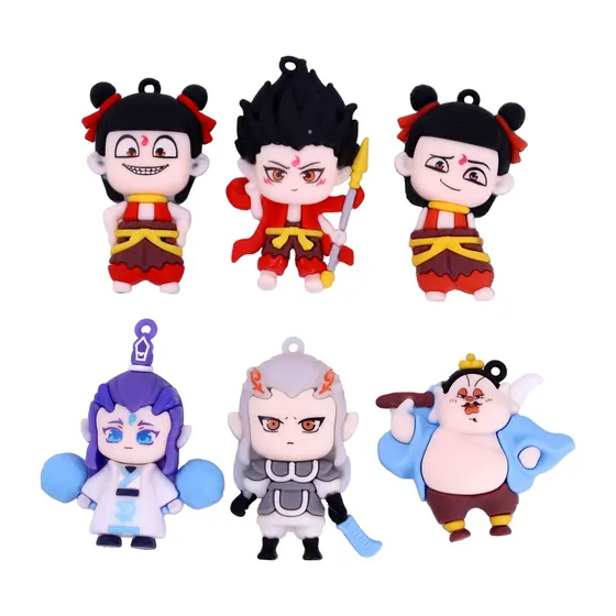 Pingente The Legend Of Ne Zha 70Mm Emborrachado Com 12 Pecas