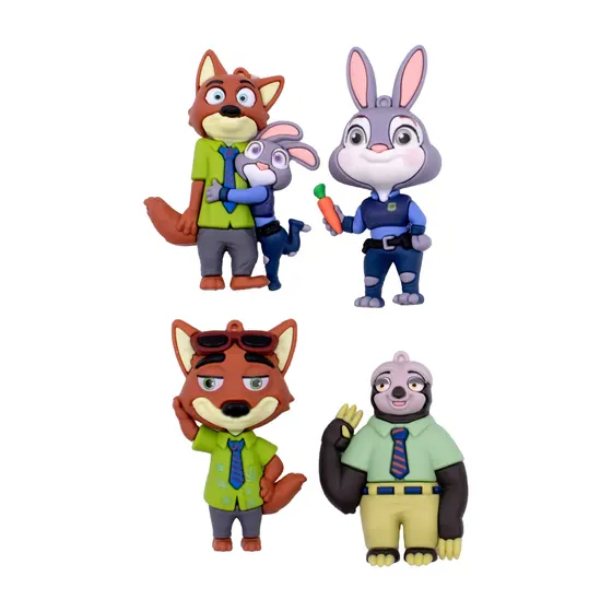 Pingente Zootopia 70Mm Emborrachado Com 12 Pecas