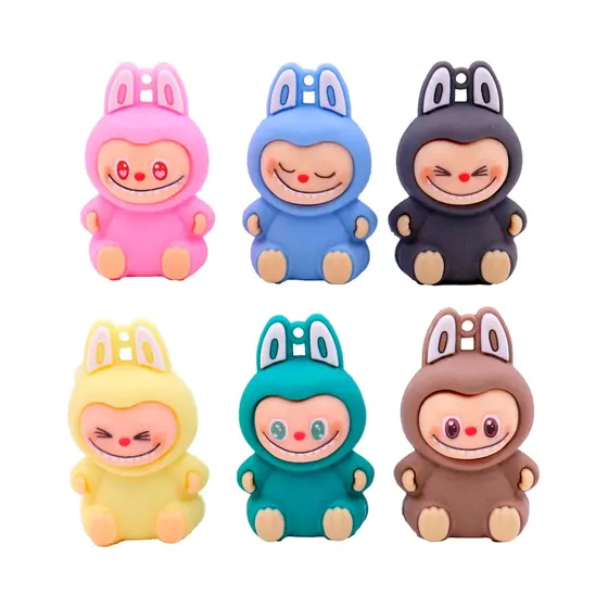 Pingente Labubu Emborrachado 55Mm Com 12 Pecas