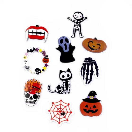 Aplique Halloween Fantasma Em Pvc Com 50 Pecas