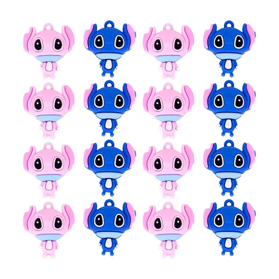 Pingente Stitch E Angel 30Mm Emborrachado Com 100 Pecas