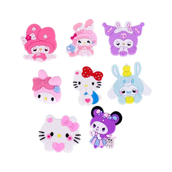 Aplique Personagens Hello Kitty 50Mm Emborrachado Com 100 Pecas