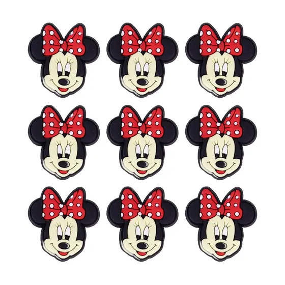 Aplique Rosto Minnie 30Mm Emborrachado Com 100 Pecas