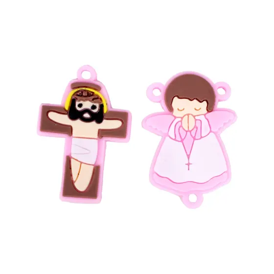 Kit Aplique Para Terco Anjo E Cruz 35Mm Emborrachado Com 100 Pecas