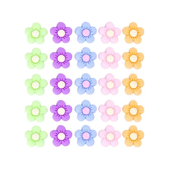 Aplique Florzinha Emborrachada 20Mm Com 200 Pecas