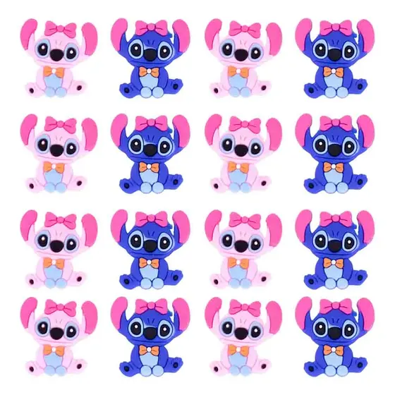 Aplique Stitch E Angel Laco 30Mm Emborrachado Com 200 Pecas