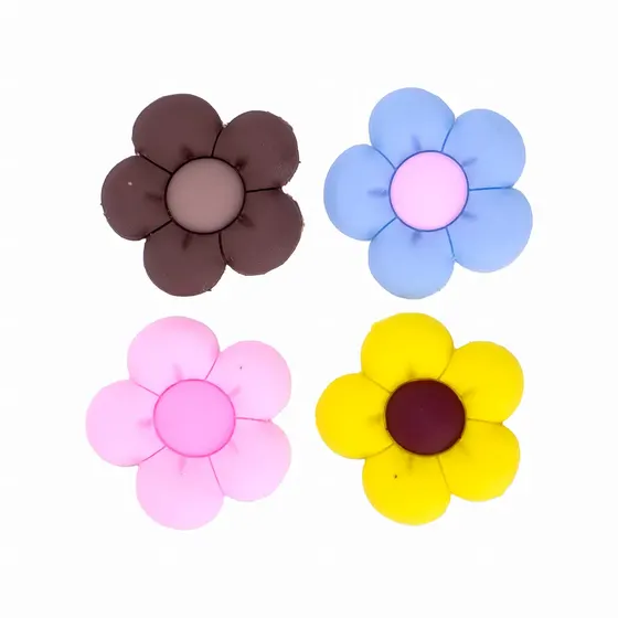 Aplique Florzinha 40Mm Emborrachada Com 100 Pecas