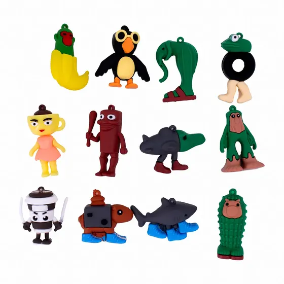 Pingente Brainrot Emborrachado Com 12 Pecas