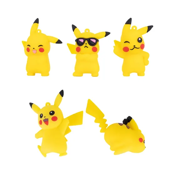 Pingente Pikachu Emborrachado Com 12 Pecas