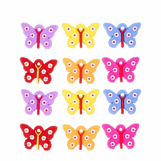 Pingente Borboleta 21X28Mm Emborrachado Com 200 Pecas