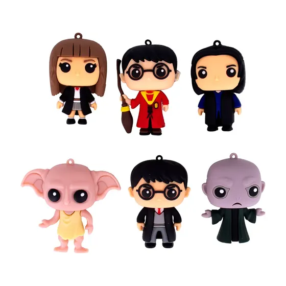 Pingente Personagens Hp Emborrachado Com 12 Pecas