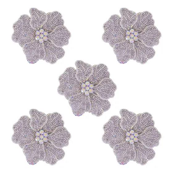 Aplique Flor Hibisco De Strass 10Cm Com 20 Pecas