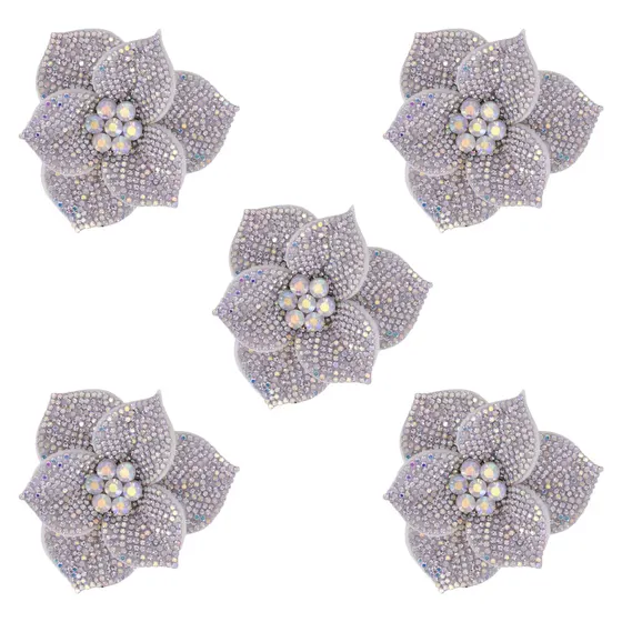 Aplique Flor 6Cm Em Strass Com 20 Pecas