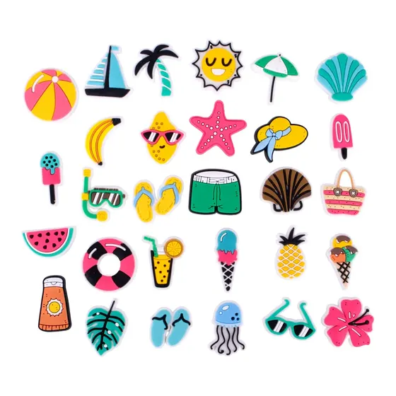 Aplique Icones Verao Emborrachado Com 50 Pecas