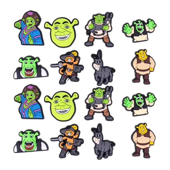 Aplique Sherek E Personagens Emborrachado Com 50 Pecas