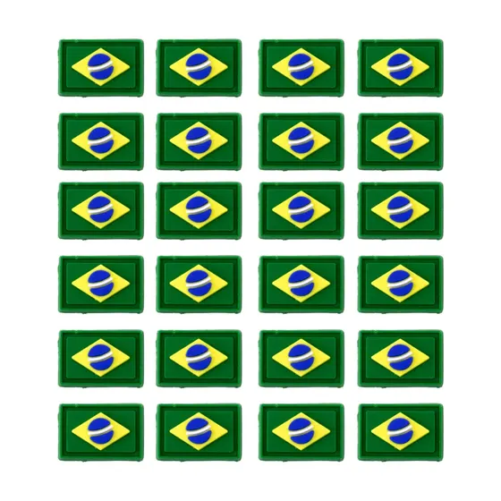 Aplique Bandeira Do Brasil 16X11Mm Emborrachado Com 100 Pecas
