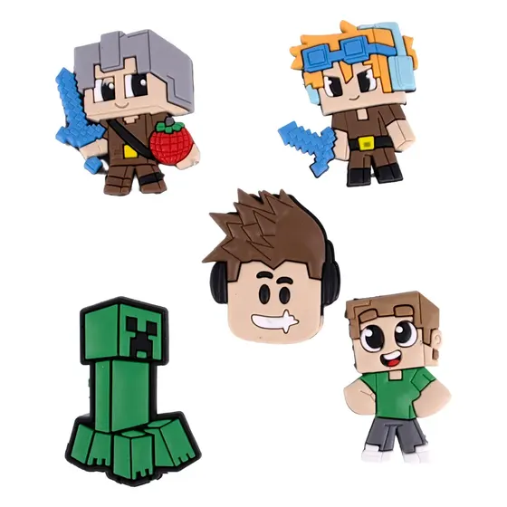 Aplique Minecraft Emborrachado Com 50 Pecas - 103 Colorido