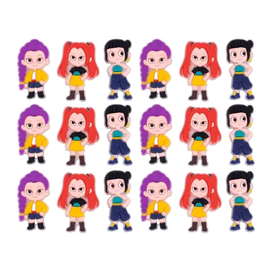 Aplique Guerreiras Do Kpop Emborrachado Com 50 Pecas - 103 Colorido