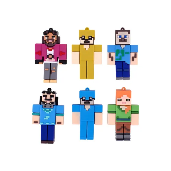 Pingente Minecraft 65Mm Emborrachado Com 12 Pecas