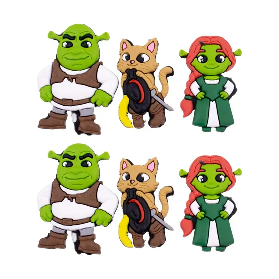 Aplique Personagens Shrek Emborrachado Com 50 Pecas
