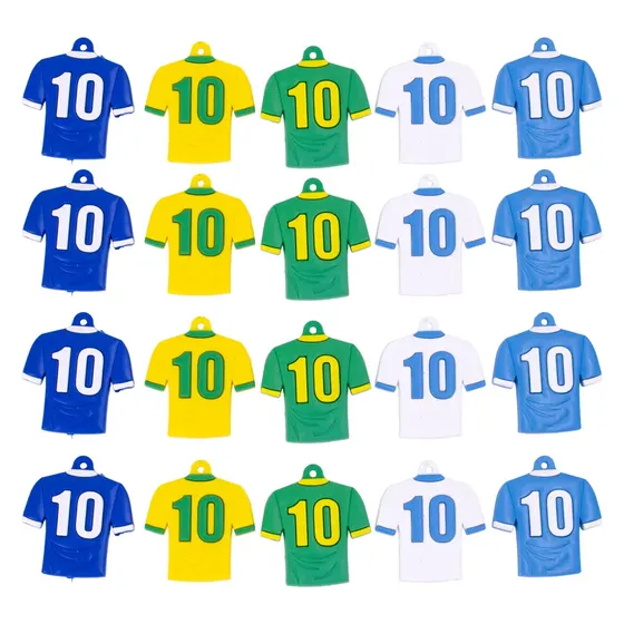 Pingente Camisa De Futebol Emborrachado Com 25 Pecas