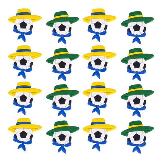 Aplique Bola Copa Do Mundo Junino Emborrachado Com 50 Pecas