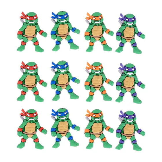 Aplique Tartarugas Ninjas Mm Emborrachado Com 50 Pecas