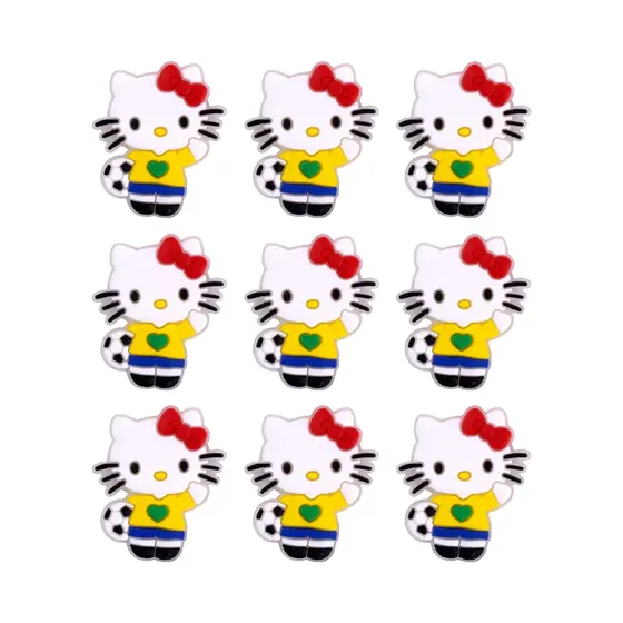 Aplique Hello Kitty Brasil Emborrachado Com 50 Pecas