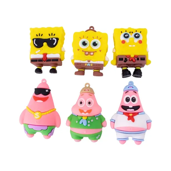 Pingente Bob Esponja 65Mm Emborrachado Com 12 Unidades - 103 Colorido
