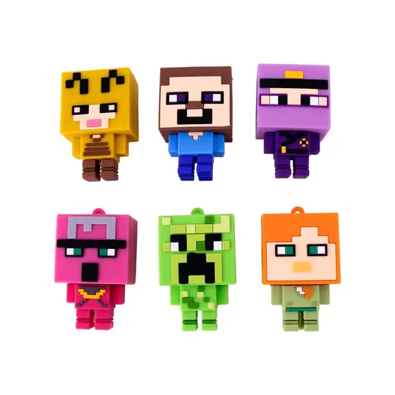 Pingente Minecraft 56Mm Emborrachado Com 12 Unidades - 103 Colorido