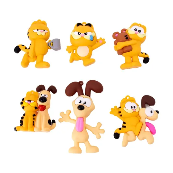 Pingente Garfield 80Mm Emborrachado Com 12 Unidades - 103 Colorido