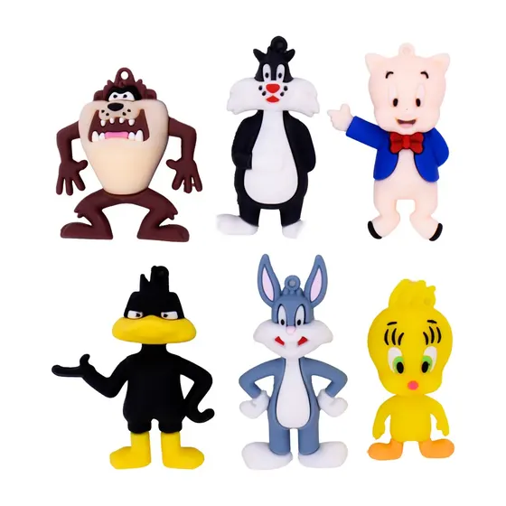 Pingente Looney Tunes 86Mm Emborrachado Com 12 Unidades - 103 Colorido