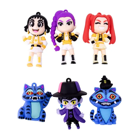 Pingente Guerreiras Do K-Pop 84Mm Emborrachado Com 12 Unidades - 103 Colorido