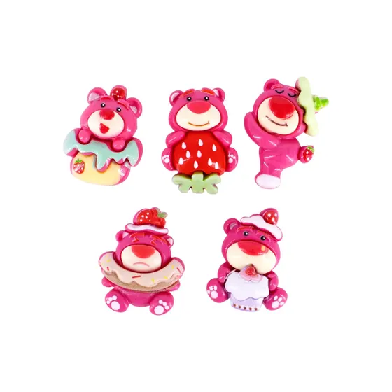 Aplique Lotso 28Mm Com Brilho Em Resina Com 100 Pecas
