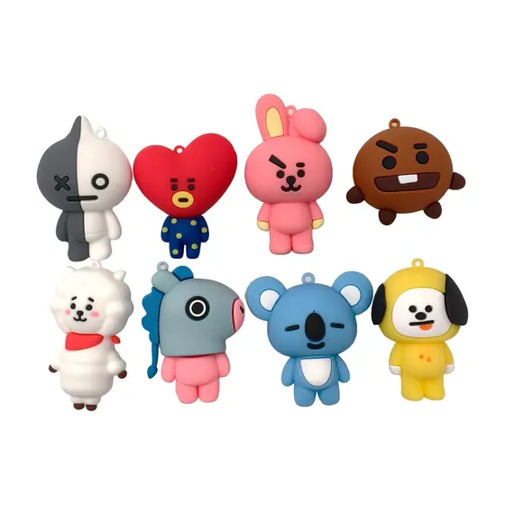 Pingente Bt21 60Mm Emborrachado Com 16 Pecas