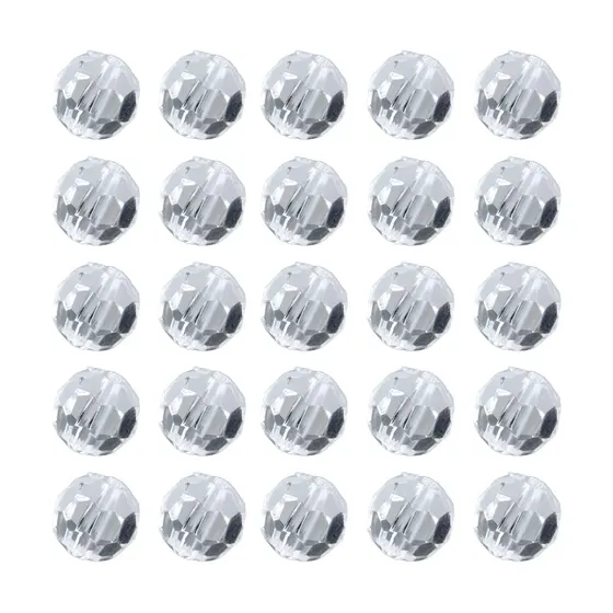 Bola Sextavada Passante 14Mm Em Acrilico Com 500Gr