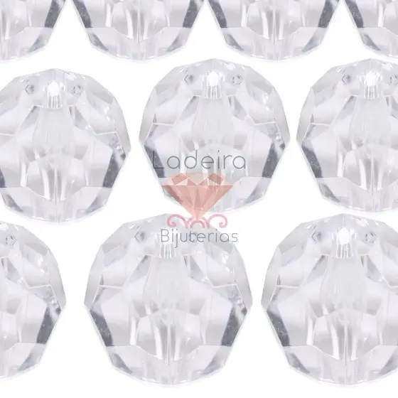 Bola Sextavada Passante 30Mm Acrilico Com 500Gr