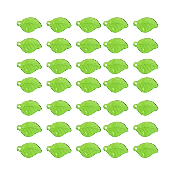 Pingente Folha 20X12Mm Em Acrilico Com 500Gr